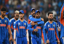 India Sets Record for Most ICC Finals Appearances as Team Faces New Zealand in Historic Ahmedabad Showdown Packed Narendra Modi Stadium during India vs New Zealand ICC final with fans waving Indian flags