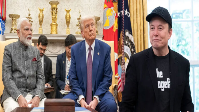 Narendra Modi-Donald Trump-Elon Musk