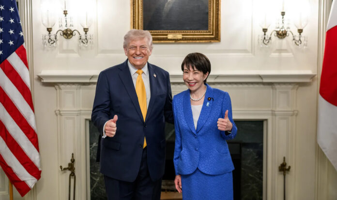 President Donald Trump with Japanese Prime Minister Sanae Takaichi