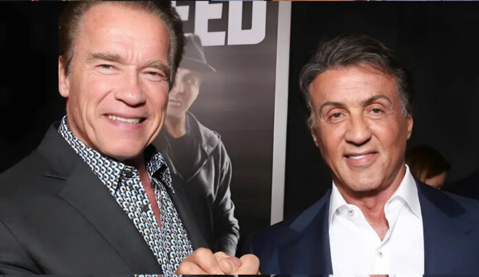 Retired and Dangerous poster Sylvester Stallone and Arnold Schwarzenegger