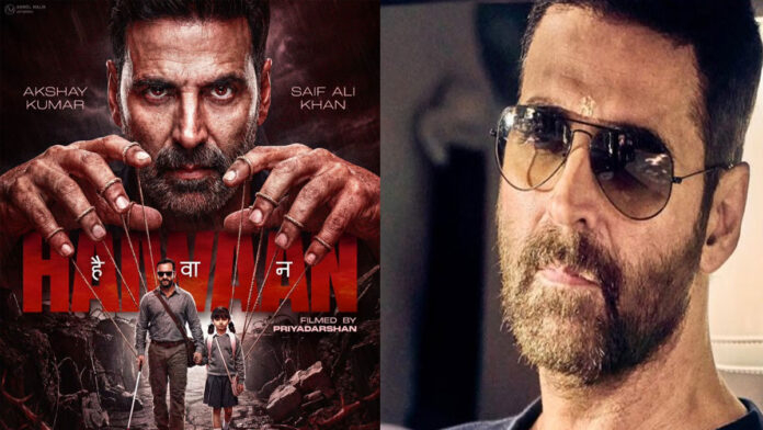 Akshay Kumar and Saif Ali Khan in Haiwaan action thriller film with intense cinematic visuals