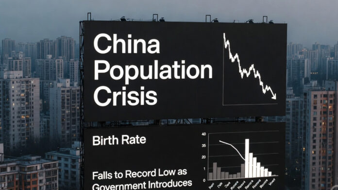 Chinese family with multiple children symbolizing China’s declining birth rate and new fourth-child policy incentives