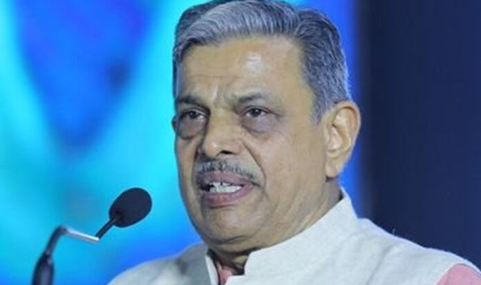 RSS General Secretary Dattatreya Hosabale speaking at Akhil Bharatiya Pratinidhi Sabha in Samalkha Haryana