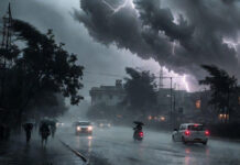 Rain, Snow Cool North India; IMD Warns of Storms and Hail Over Next 48 Hours Heavy rain and dark clouds over Delhi NCR with lightning and strong winds