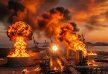 Fire Erupts at UAE Oil Terminal After Suspected Iranian Strike Amid Escalating West Asia Crisis Smoke rising near Fujairah oil terminal in UAE after reported drone interception during regional tensions