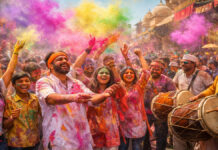 Holi 2026 Celebrations Live: India Bursts Into Colors as Cities Come Alive With Gulal, Music, and Festive Joy People celebrating Holi festival in India throwing colorful gulal powder during Holi 2026 celebrations.