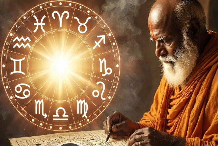 Zodiac signs horoscope wheel with astrology symbols for March 29, 2026