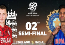 IND vs ENG T20 World Cup 2026 Semi-Final: What Happens If Rain Stops the Match? ICC Rule That Could Decide the Finalist India vs England T20 World Cup semifinal at Wankhede Stadium with weather clouds symbolizing rain rule scenario