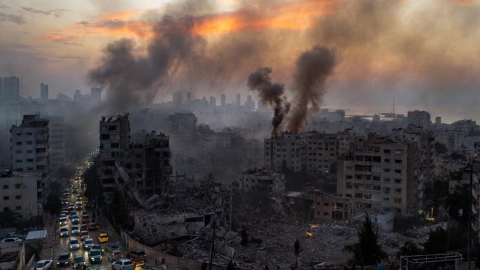 Israeli airstrikes smoke over Beirut Dahiya Hezbollah stronghold Lebanon March 6 2026