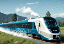 Japan Successfully Runs First Fully Hydrogen-Powered Passenger Train, Producing Zero Carbon Emissions Japan HYBARI hydrogen powered passenger train running on railway track