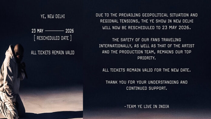 Kanye West India Tour Delhi Concert Rescheduled to May 23 2026