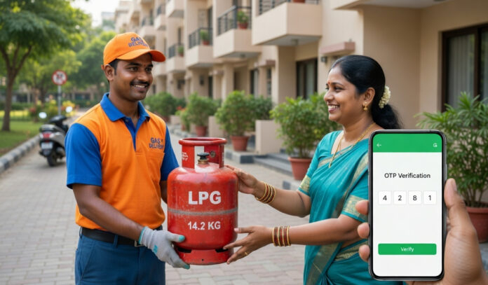 LPG gas cylinder delivery rule India booking 2-3 days OTP verification gas supply