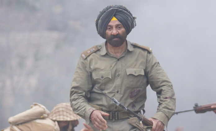 Sunny Deol in military role concept for Operation Sindoor movie with war room background