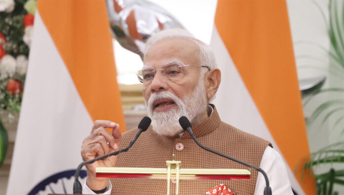 Prime Minister Narendra Modi addressing India’s export relief measures amid West Asia crisis and supporting exporters