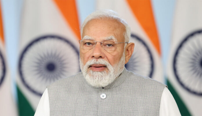 Prime Minister Narendra Modi speaking on phone regarding West Asia crisis