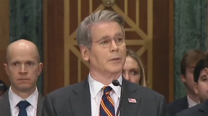 U.S. Treasury Secretary Scott Bessent speaking about the 30-day waiver allowing India to purchase Russian oil cargoes stuck at sea