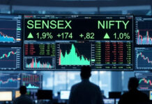 Sensex Gains 326 Points, Nifty Ends Above 23,100 in Volatile Session Indian stock market closes higher with Sensex up 326 points and Nifty above 23,100.