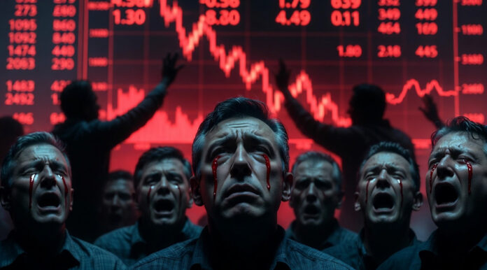 Stock market crash India Sensex Nifty red screen showing sharp fall March 2026