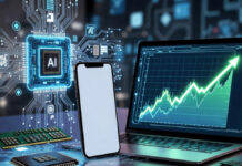 Smartphone, Laptop Prices May Rise in India as AI Chip Demand Triggers RAM Shortage Smartphone and laptop with rising price graph showing impact of RAM shortage and AI chip demand