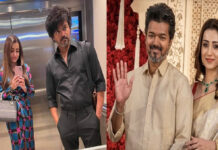 Thalapathy Vijay and Trisha Krishnan Spark Buzz After Arriving Together at Chennai Wedding Reception Thalapathy Vijay and Trisha Krishnan attending a wedding reception in Chennai wearing traditional outfits