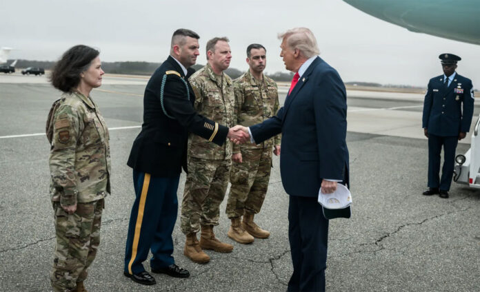 Donald Trump addressing Iran oil strategy and Kharg Island military option during policy statement