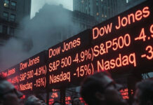 US Markets Under Pressure: Dow, Nasdaq Fall Ahead of Expected Sharp Opening Losses US stock market decline with Dow Jones and Nasdaq falling amid global uncertainty