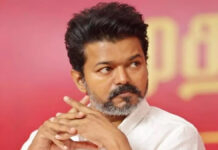 TVK Rejects NDA Alliance Ahead of Tamil Nadu Polls 2026, Calls BJP ‘Ideological Opponent’ Actor Vijay speaking at a Tamizhaga Vetri Kazhagam political event in Tamil Nadu