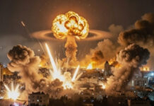West Asia Crisis LIVE: Israeli Strike on Palestinian Refugee Camp Kills 2; Over 23,000 Global Flights Cancelled Airstrike smoke rising over Middle East city during escalating Israel Iran conflict