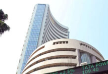 Indian Markets Rally as US-Iran Ceasefire Eases Global Tensions Bombay Stock Exchange building with rising stock market data showing Sensex rally