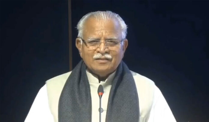 Manohar Lal Khattar speaking in Lok Sabha about prepaid electricity meters with smart meter device visual