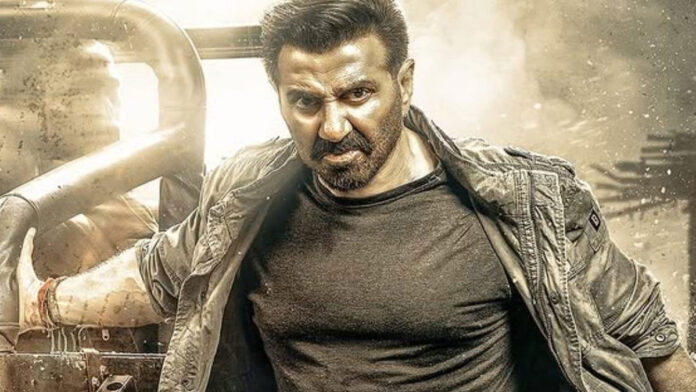 Sunny Deol in action scene from Jaat movie celebrating one year anniversary