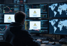Chinese National Pleads Guilty in $27 Million US Fraud Case Linked to Global Call Center Scam Network Cybercrime investigation showing hacker using computer with fraud alert screens and global scam network concept