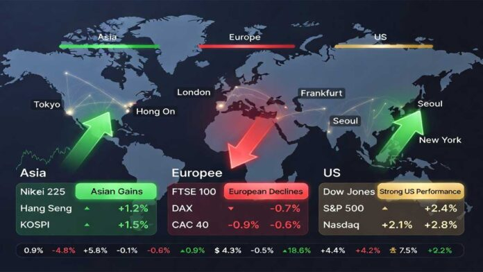 Asian Markets Rally, Europe Slips; Sensex, Nifty Surge as FIIs Pump ₹683 Crore Into Equities