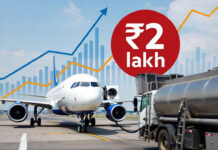 Jet Fuel Prices Surge Past ₹2 Lakh in India; Airfares Likely to Rise as Airline Costs Soar Jet fuel price surge in India showing aircraft refueling, rising ATF cost charts, and impact on airfares