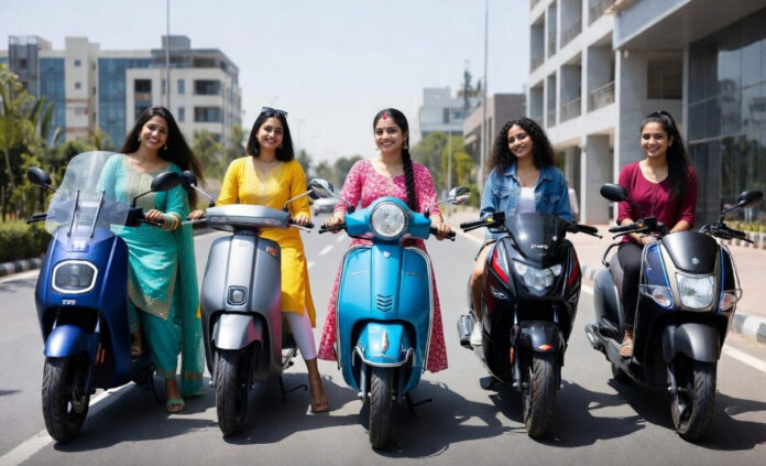 Top electric scooters in India 2026 including TVS iQube, Ather Rizta, Bajaj Chetak, Hero Vida and Suzuki e Access