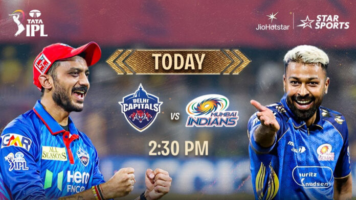 Delhi Capitals vs Mumbai Indians IPL 2026 match action at Arun Jaitley Stadium