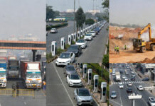 Delhi Tightens Pollution Rules: Only BS-VI, CNG & EV Goods Vehicles Allowed Entry from Nov 1, 2026 Delhi pollution control measures with EV charging stations, traffic monitoring, and reduced truck entry