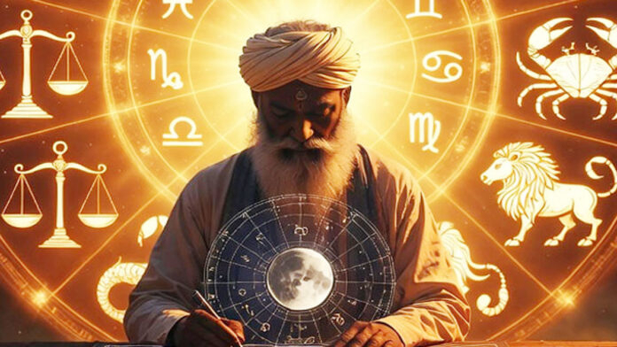 April 18 2026 horoscope zodiac wheel with Aries moon transit and sun conjunction