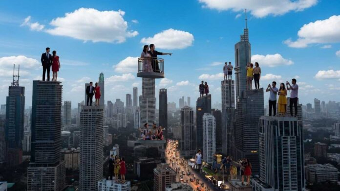 Mumbai skyline with luxury high-rise buildings symbolizing growing billionaire population and wealth in India
