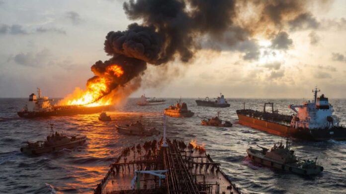 Oil tankers halted in Strait of Hormuz with Iranian patrol boats amid rising maritime tensions