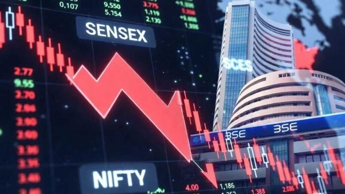 Sensex Falls 852 Points, Nifty Drops Nearly 1% as Rupee Weakens and Oil Prices Surge