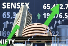Indian Markets Stage Strong Comeback; IT Stocks Drive Recovery, Rupee Jumps Indian stock market recovery chart showing Sensex and Nifty rebound after early losses with IT stocks leading gains