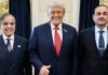 US Announces Closure of Peshawar Consulate in Pakistan Over Security Concerns, Operations Shifted to Islamabad President Donald Trump with Prime Minister Shehbaz Sharif and Field Marshal Asim Munir of Pakistan