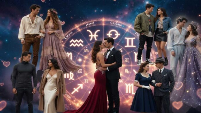 Zodiac compatibility chart showing best love matches for all 12 zodiac signs
