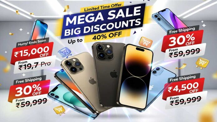 iPhone lineup displayed with discount tags during Flipkart Summer Sale 2026