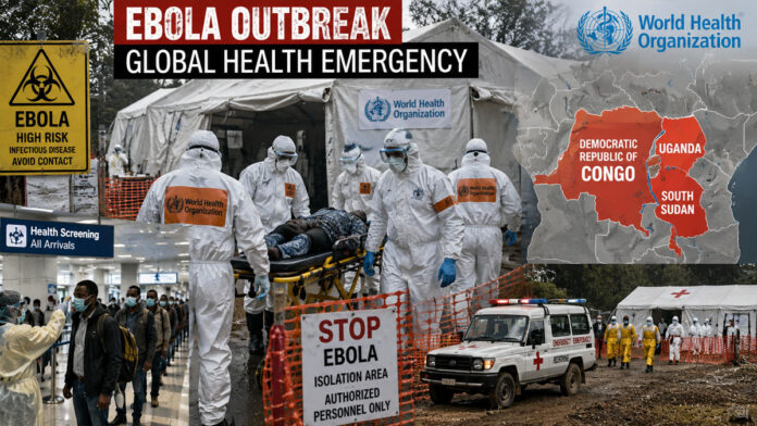 Health workers in protective suits responding to Ebola outbreak in Africa as India issues travel advisory