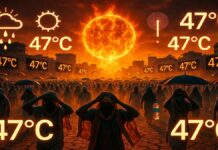 India Sizzles Under Extreme Heatwave: All 50 of the World’s Hottest Cities Located in India, 26 in Uttar Pradesh People walking under extreme heatwave conditions in India as temperatures cross 47 degrees Celsius