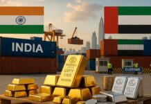 India’s Gold and Silver Import Duty Hike May Trigger Massive Dubai Trade Shift Under UAE CEPA Deal Gold bars and silver bullion with India-UAE trade symbols after import duty hike announcement