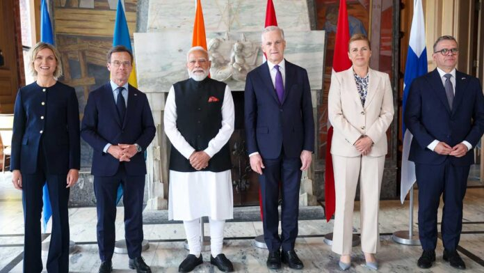 Leaders from India and Nordic countries attend the India-Nordic Summit in Oslo while discussing counterterrorism cooperation and strategic partnerships.