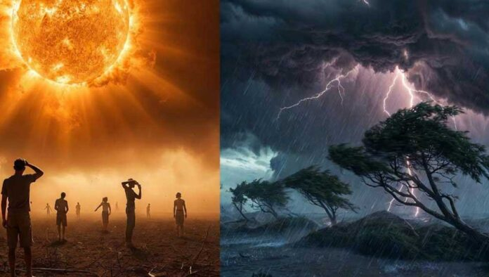 India weather update showing rain, dust storms and heatwave alerts across multiple states